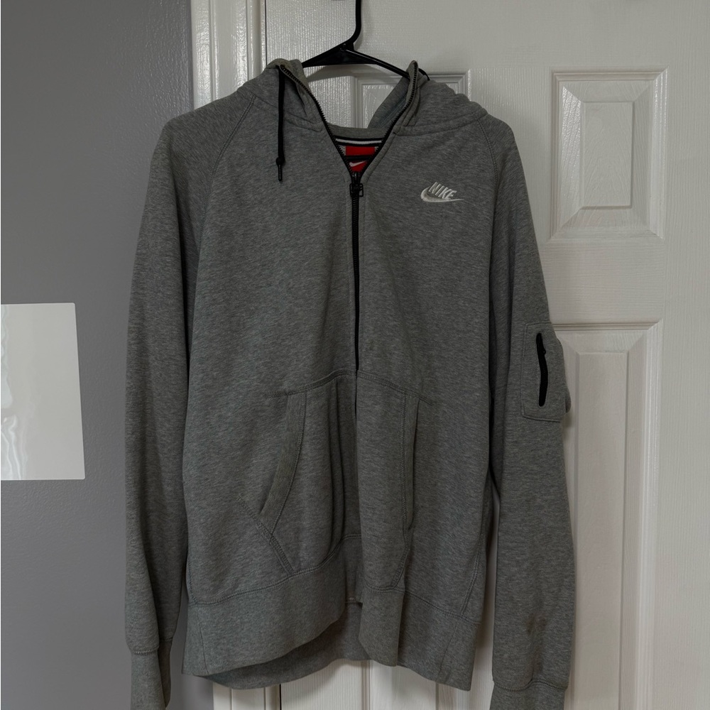 Nike Heather Gray Full-Zip Sweatshirt